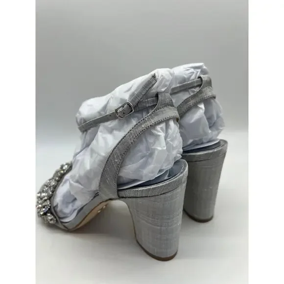 Badgley Mischka Women's Jill Chrystal Embellished Block Heel MP5331 Size 9.5 NIB - Picture 9 of 12